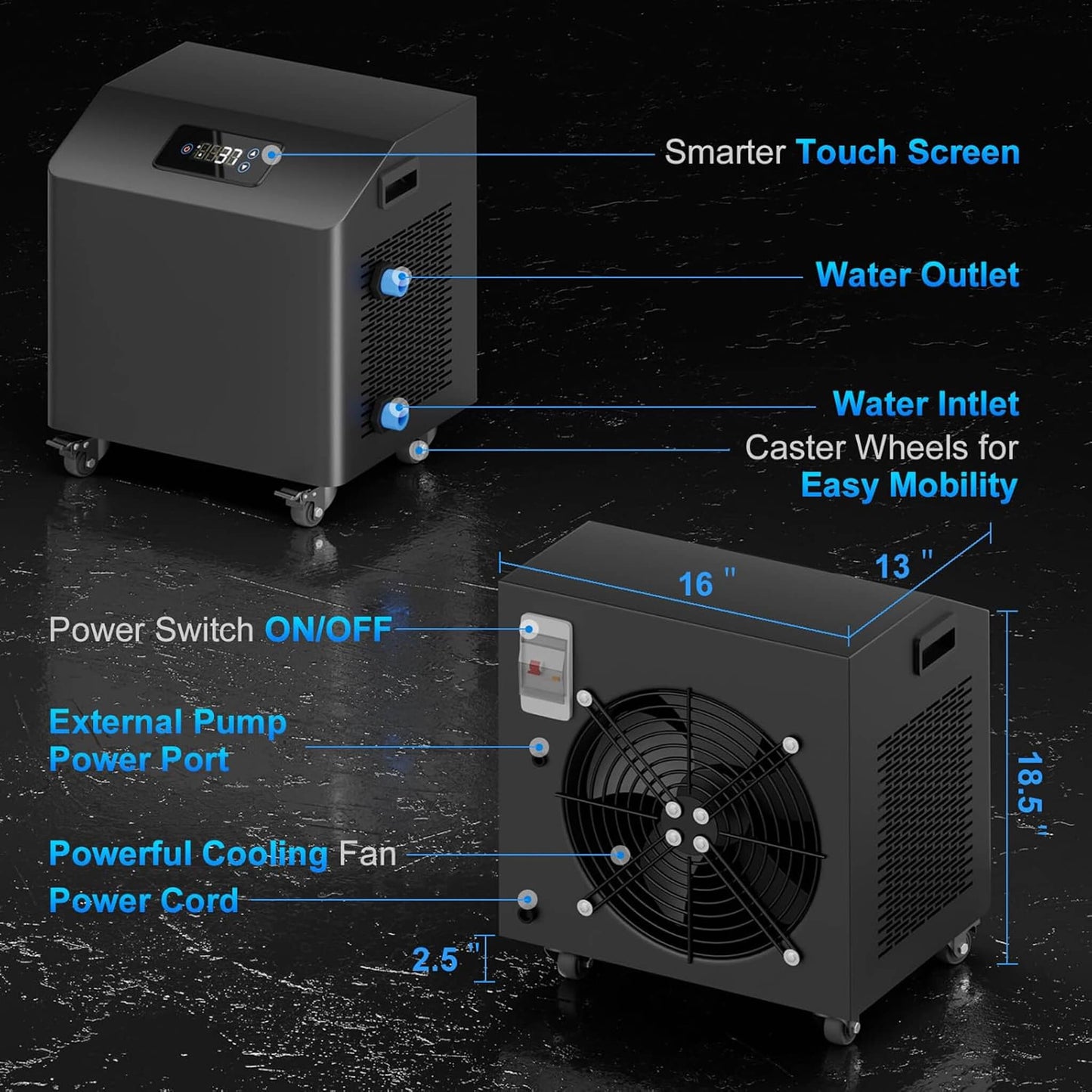 FCP Premium XL 120 Gal Cold Plunge Tub Kit With 1HP Chiller, Filter, And Pump (SAK92632)